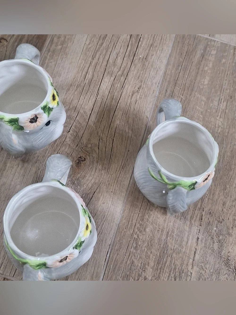 Certified International Sweet Bunny Set of 3 3D Ceramic Mugs Susan Winget NIB